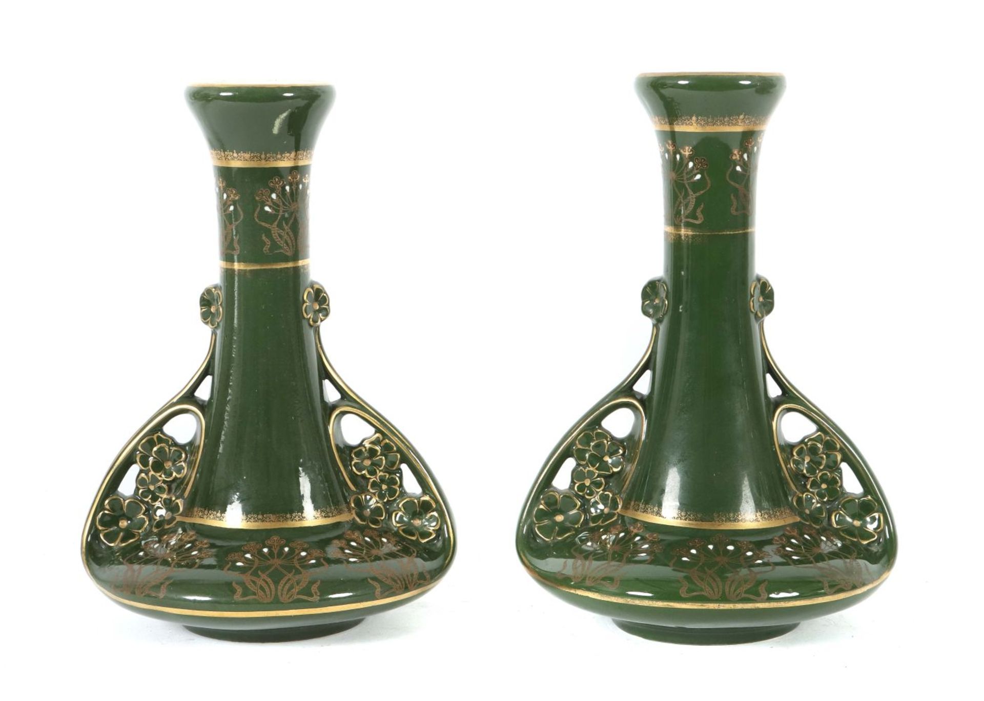 Paar Jugendstilvasen K et G Luneville,