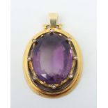 Amethystanhänger um 1900, Gelbgold
