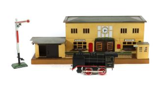 Bahnhof und Lok Märklin, Spur 0,