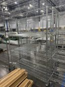 Lot of (7) Heavy-Duty Mobile Wire Shelving Rack â€“ 4-Shelf, Adjustable, on Caste (Loading Fee $100)