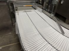 Multi-Lane 30' Long 90 Degree Plastic Mat Top Conveyor