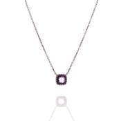 Tacori 14k Rose Gold Petite Cushion Gem Rose Amethyst Pendant Necklace