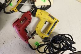 Stanley electric staple gun, model 2820, and a Southern Industrial 3/8" electric drill, model 143391