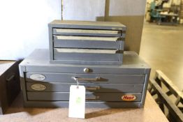 Two Huot index boxes, both empty