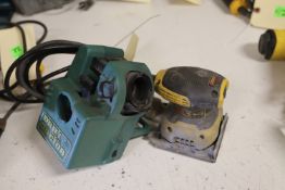 Dewalt palm sander, model DWE6411, and a Drill Doctor drill bit sharpener