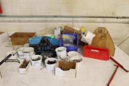 Contents of table including TE-CO tooling blocks, guide rails, bits, everything pictured