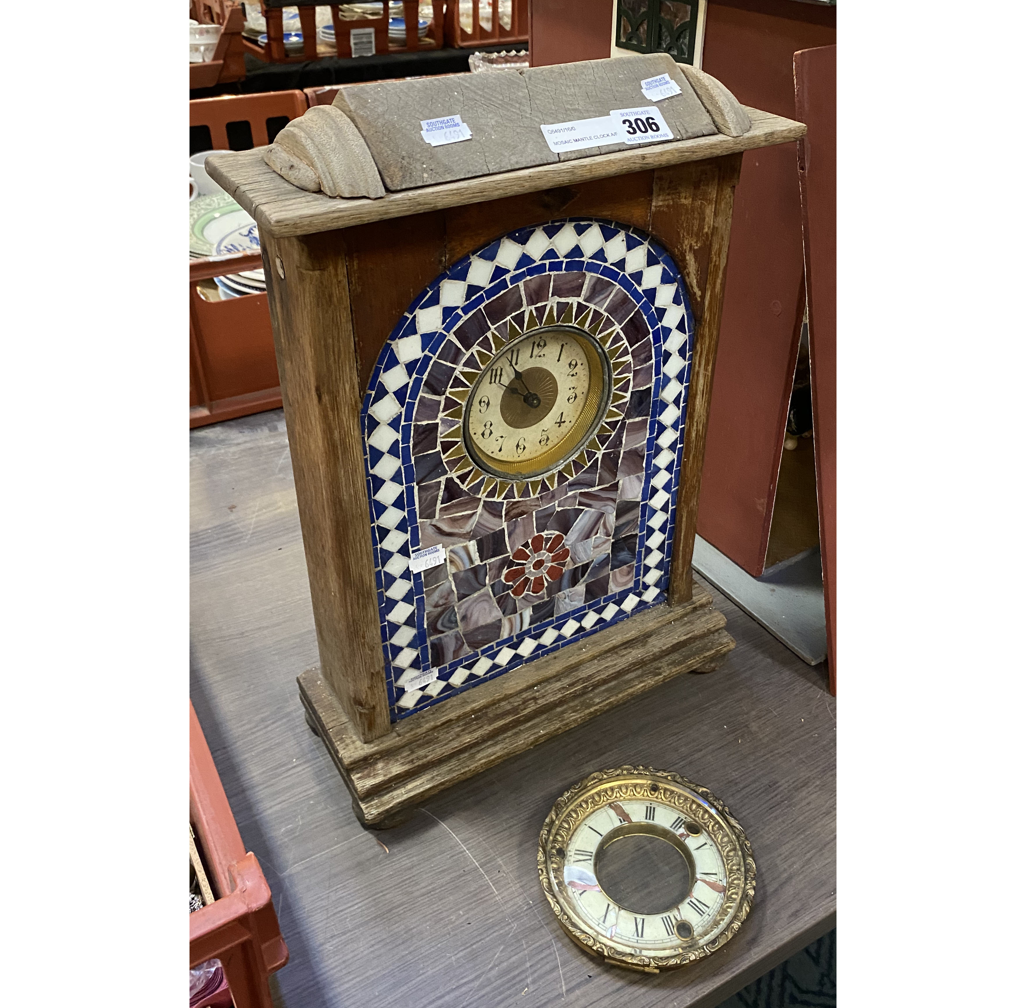 MOSAIC MANTLE CLOCK A/F