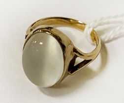 9CT GOLD MOONSTONE RING - SIZE H - 3.4 GRAMS APPROX