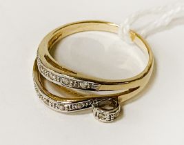 14CT GOLD & DIAMOND RING - SIZE O