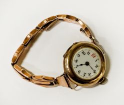 9CT GOLD ART DECO 1917 ROSE GOLD COCOTAL WATCH A/F