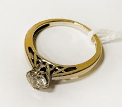 18CT YELLOW GOLD HALF CARAT DIAMOND SOLITAIRE RING - SIZE K