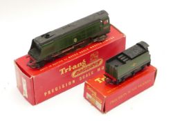 A Tri-ang R356 00 gauge 'Battle of Britain, Winston Churchill' locomotive, in box, with a R38 tender