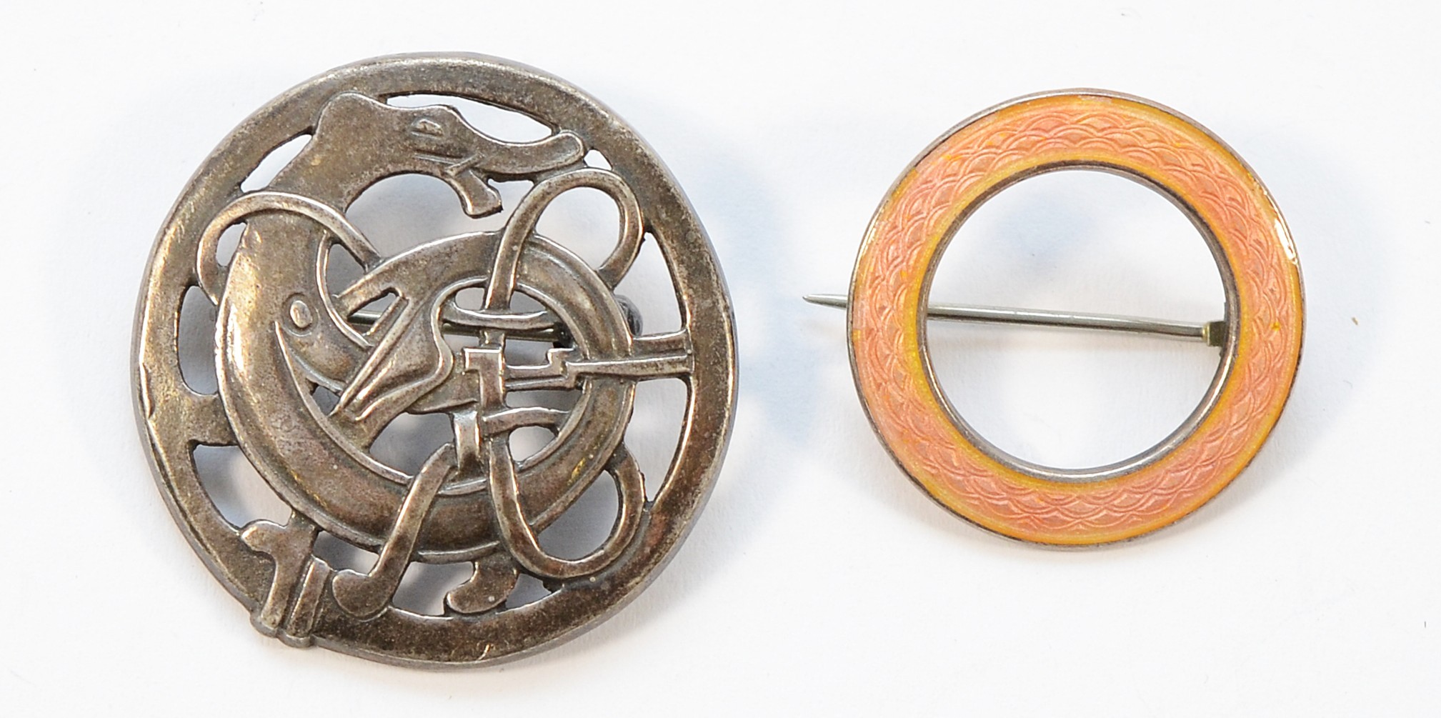 Broche Vintage Marius Hammer En Argent Massif 930 - Émaillée, Occasion (petite Perte D'émail)
