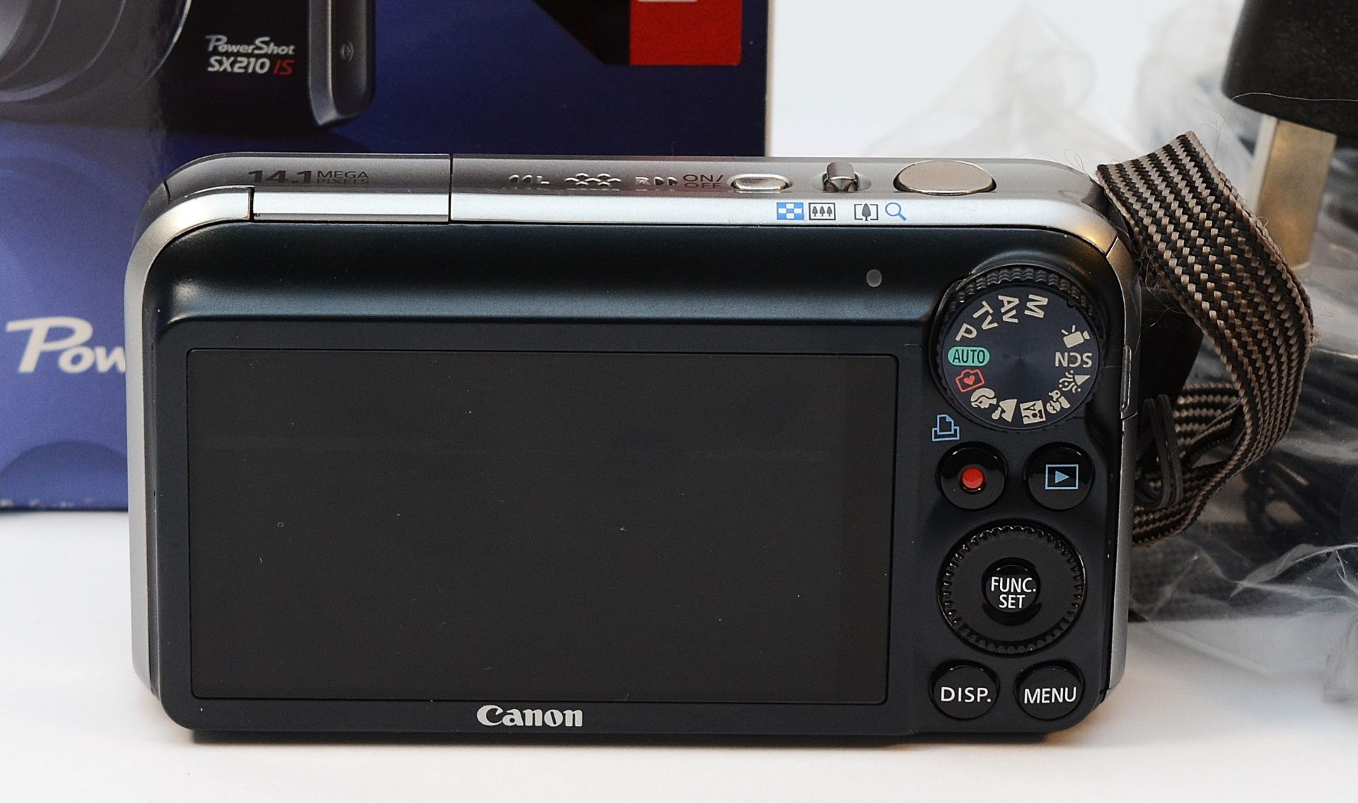 Canon PowerShot SX210 IS 14.1MP - Compact Bleu Avec étui, Chargeur, Batterie - Très Bon état