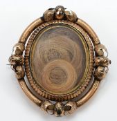 A Victorian gold plated swivel mourning brooch, 58mm, 22g