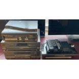 Hi-Fi and TV electrical units, comprising Panasonic music system SG-X10, a MASH disc player SL-