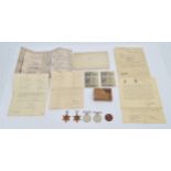 WWII Casualty medal group of four, to include the 1939-1945 Star, Burma, Defence, War and I.D tag,
