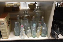 A group of 19th century / early 20th century green glass bottles, to include a Kilner bottle,