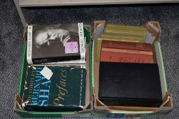 Two box's containing various Bernard Shaw books, to include The Complete Plays of Bernard Shaw ect.