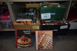 A large assortment of mixed cookery/baking books including titles 'Entertaining' Robert Carrier, '