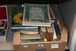 An assortment of garden and poetry books including titles Phillip Larkin 'Collected Poems', Delia
