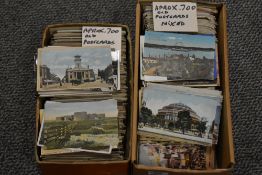 POSTCARDS, 2 BOXES OF APX 1400 MIXED & TOPOGRAPHICAL POSTCARDS 2 Boxes with an estimated or so