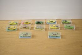 Twelve Schuco Die-casts, 301819 Opel Admiral 2800E, 301861 Renault R17 TS, 301856 Opel Rekord,
