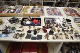 A collection of Star Wars Figures and Accessories including Hasbro LFL 2004, 2005, 2006 and later,