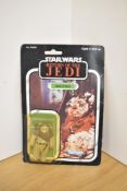 A Kenner 1983 LFL Kong Kong Star Wars Return of the Jedi 3 3/4 Carded Figure, Chief Chirpa, in