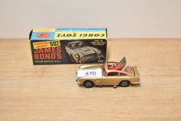 A Corgi Die-cast, 261 James Bond's Aston Martin DB5, missing bandit and internal stand, with