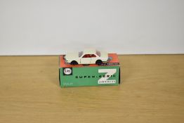 A Siku Super Serie Zinguss Die-cast, V266 BMW 2000CS, white with red interior in complete card