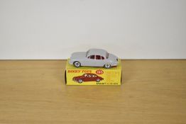 A Dinky Die-cast, 195 Jaguar 3.4 Saloon, silver with red interior, in complete card box, pencil mark