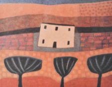 After Anne Rothenstein (b.1949 British) coloured print 'Three Trees and a House' framed mounted