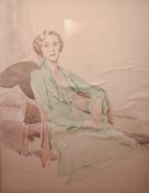 Attributed to Ronal Gray (1868-1951) watercolour portrait entitled and attributed to printed label