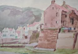 Fred Wood (British 20th Century) a pair of a watercolour paintings, showing a rural scene and a