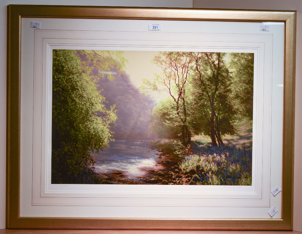 Michael James Smith (British b.1976) a limited edition colour print, a woodland river scene, - Image 2 of 4