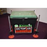 A padded on the bank seat with storagge box containing 6 spinning reels including Abu Cardinal 63,