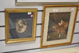 After Sir Thomas Lawrence (British) coloured print, The Red Boy, framed and glazed, 29cm x 34cm,