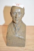 After Rolf Jordan ( British contemporary) table top resin sculpture of Frederick Delius, signed to