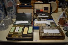 A large quantity of photographic glass slides, dated 1940s -60s, monochrome and colour, views