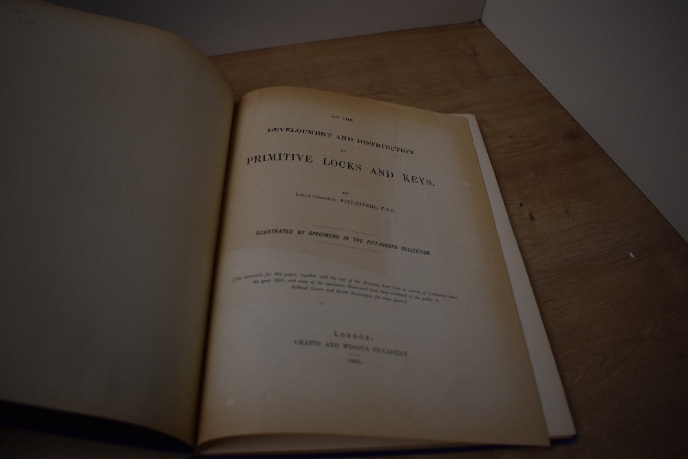 Locks and Keys. Pitt-Rivers, Lieut-General - On the Development and Distribution of Primitive - Image 2 of 3