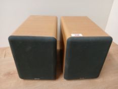 A pair of Denon 2 way driver loudspeaker system with leads - nice condition