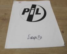 A 1983 Public Image Limited UK Tour programme - punk interest