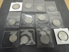 Twelve GB Silver Coins, George V 1929 & 1930 Florin, 1935 Shilling, George VI 1937, 1938, 1939, 1941