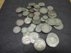 A collection of GB Silver Coins, Queen Victoria Silver Florin with worn date, old head, 1889,