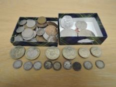 A collection of GB Coins including nine George V Silver Threepences, Queen Elizabeth II Five