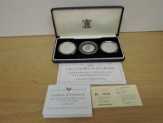 A Royal Mint 1994 Three Coin Silver Proof Collection, 50th Anniversary of the Allied Invasion of