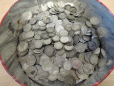 A collection of 1920-1946 GB Silver Coins, Florin x 11, Shilling x 36, Sixpence x 143 and Threepence