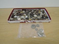 A collection of GB & World Coins including GB 1939 Silver Half Crown, 1897 Silver Shilling, 1941