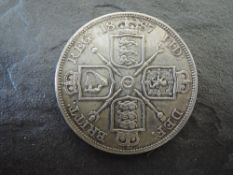 A Queen Victoria 1887 Silver Double Florin, bust facing left, VICTORIA DEI GRATIA, reverse,